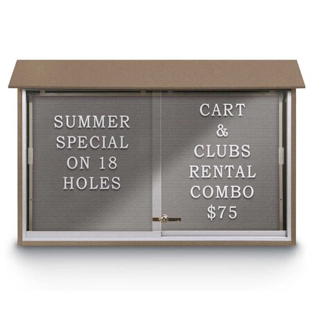 United Visual Products Outdoor Enclosed Combo Board, 72"x36", Bronze Frame/Black & Blue Spruce UVCB7236ODBZ-BLACK-BLSPRU